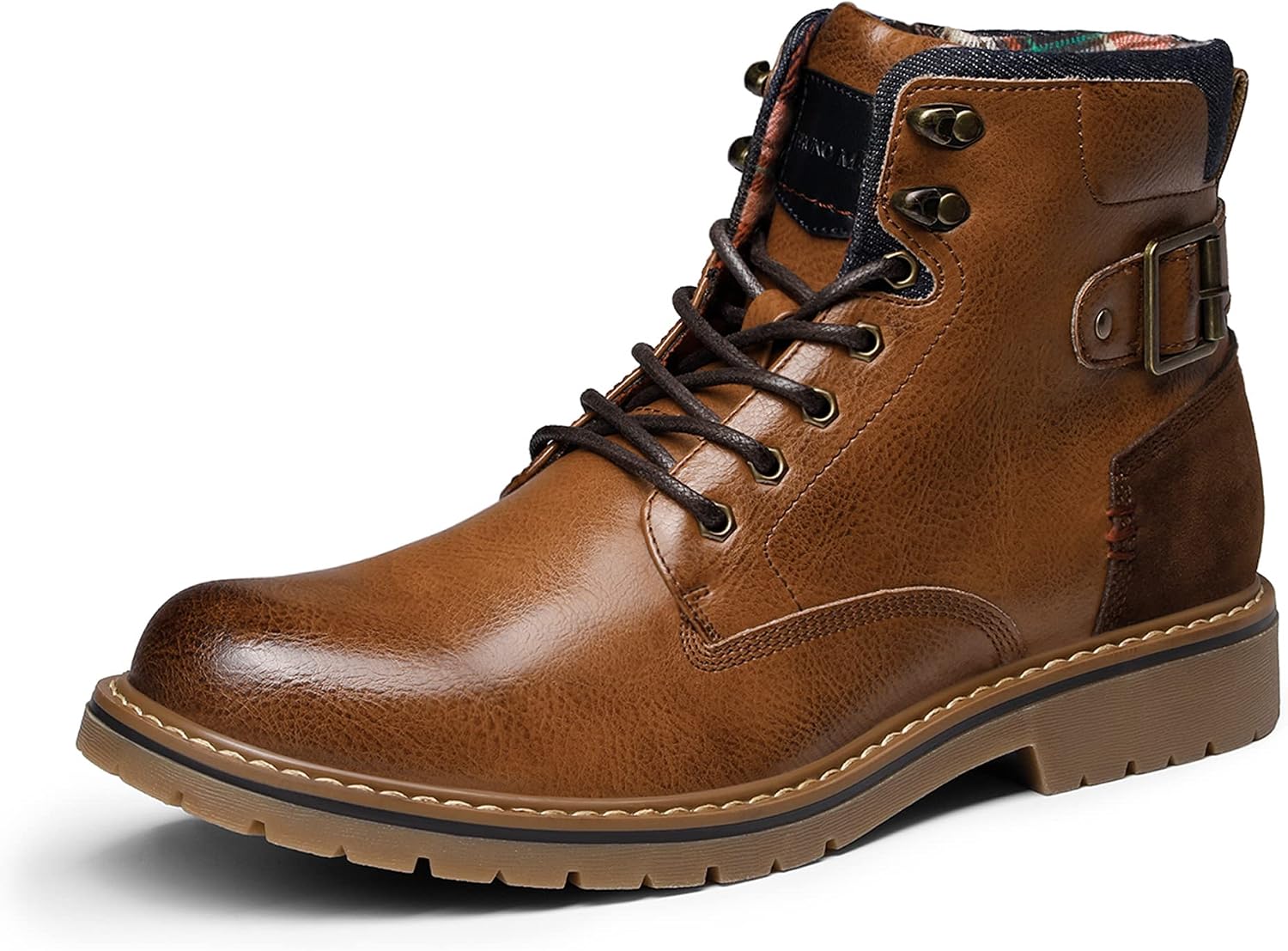 Bruno Marc Men's Lace-Up Motorcycle Boots