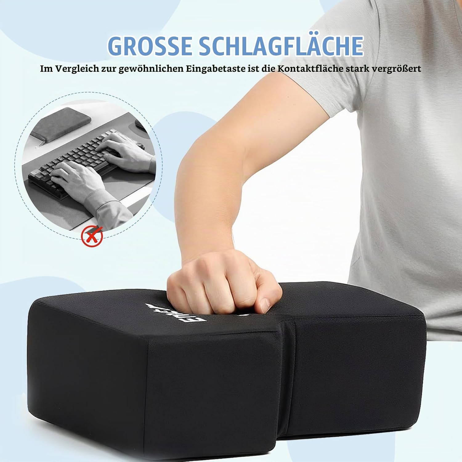 USB Enter Cushion - Giant Enter Button as Anti-Stress Cushion for Office & Gaming, Plug & Play, Desk Comfort Cushion (Black) – Bild 6