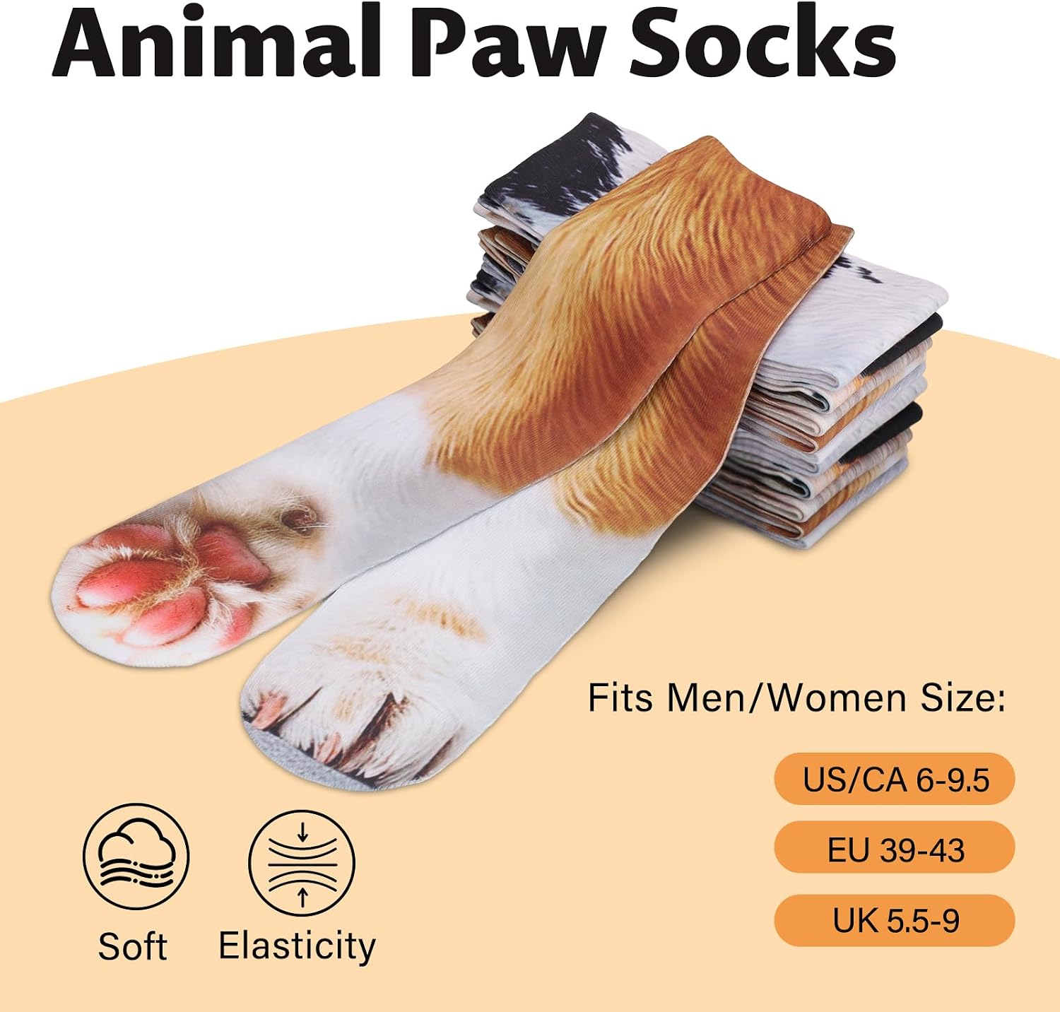 Funny 3D Socks Men Women Cool Crazy Funny Socks - Funny Father's Day Christmas Gift Ideas for Animal Lovers – Bild 6