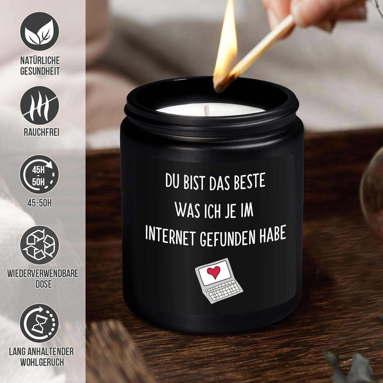 Valentine's Day Anniversary Gift for Him - Sandalwood Scented Candle Love Gifts Men Women Boyfriend Girlfriend Christmas Birthday Love Gift Valentine's Day Gift for Him – Bild 5