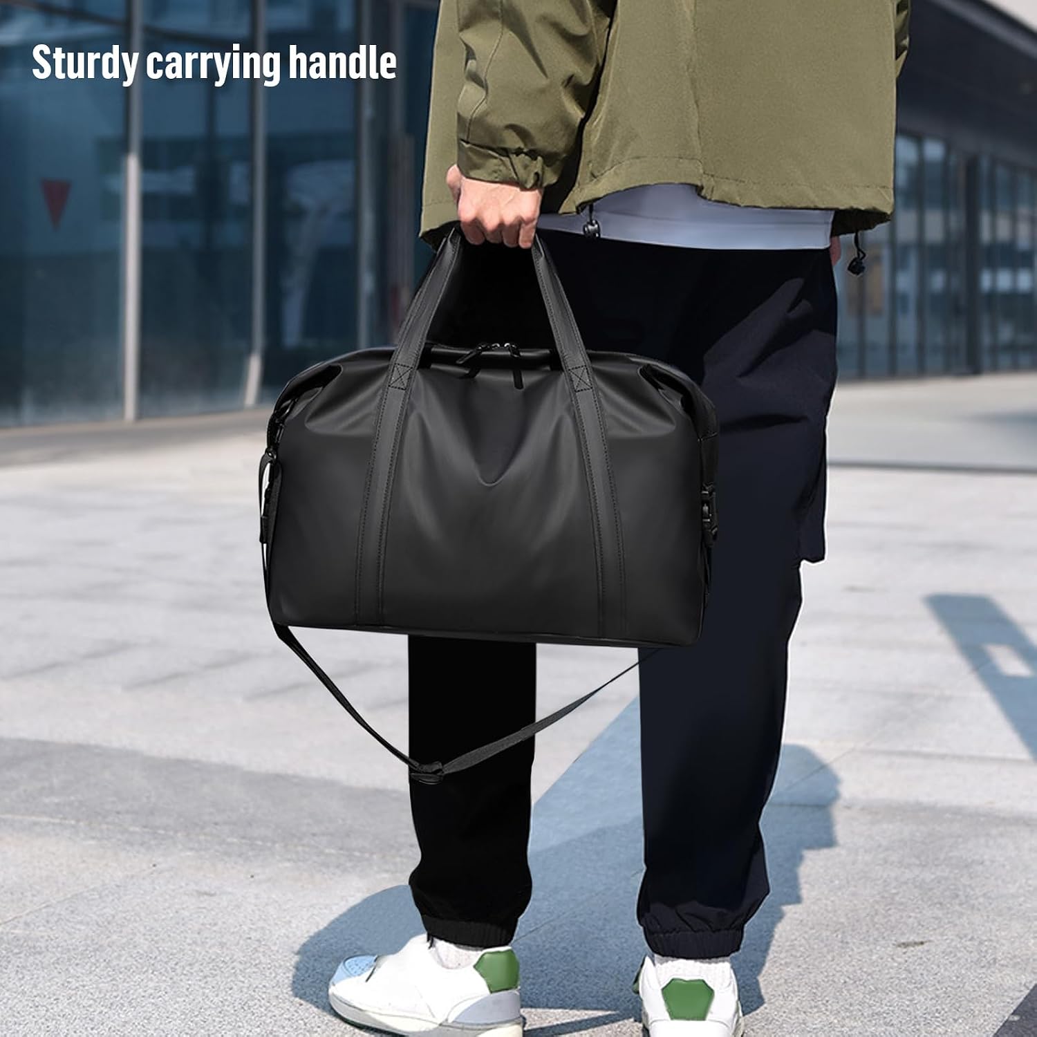 Reisetasche für Ryanair Handgepäck 40x20x25, Wasserdichtes PU Leder Reise Tasche mit Schulterriemen – Bild 6