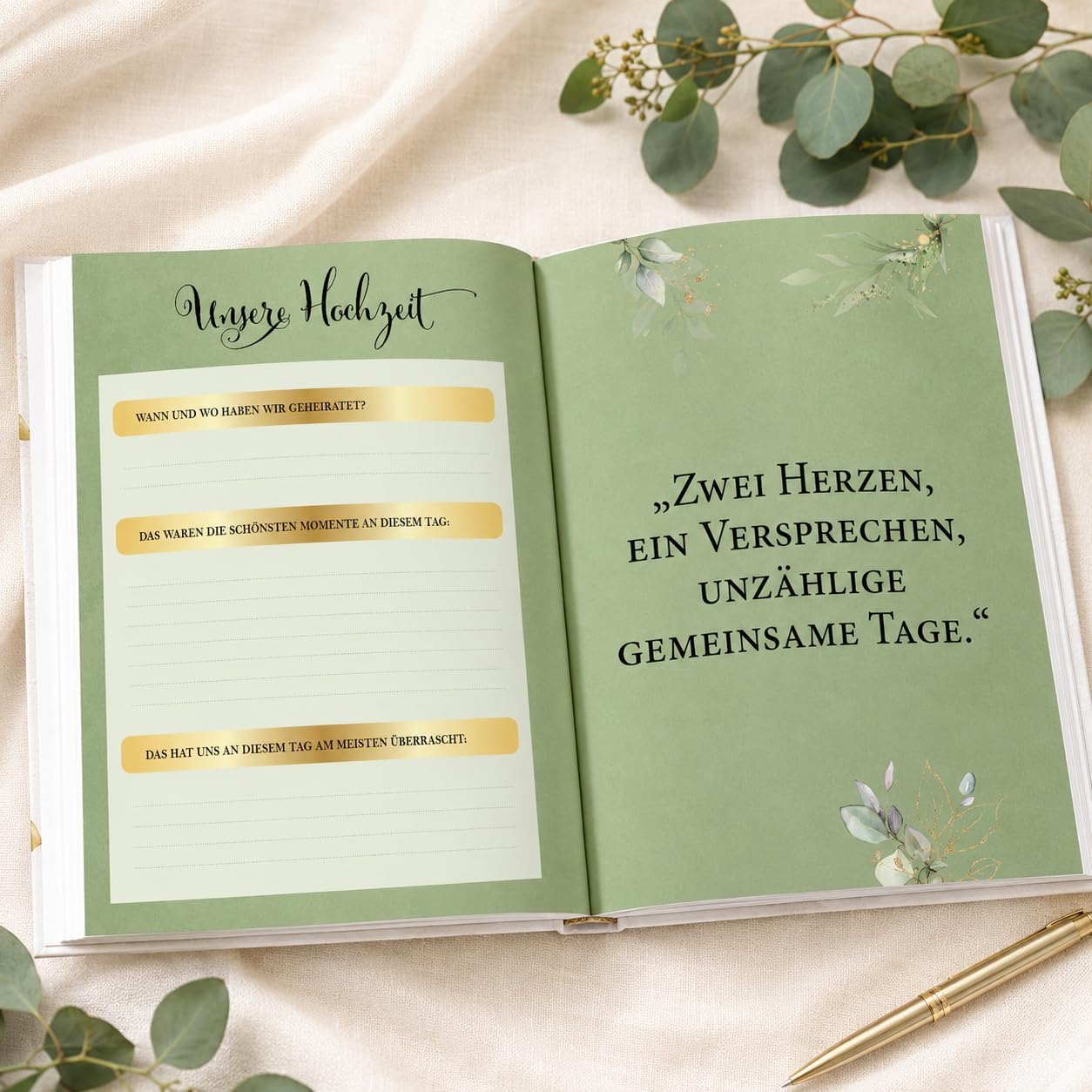 Unsere Hochzeitstage – Hochzeitstagebuch, Hochzeitsbuch & Hochzeitsgeschenk – Bild 6