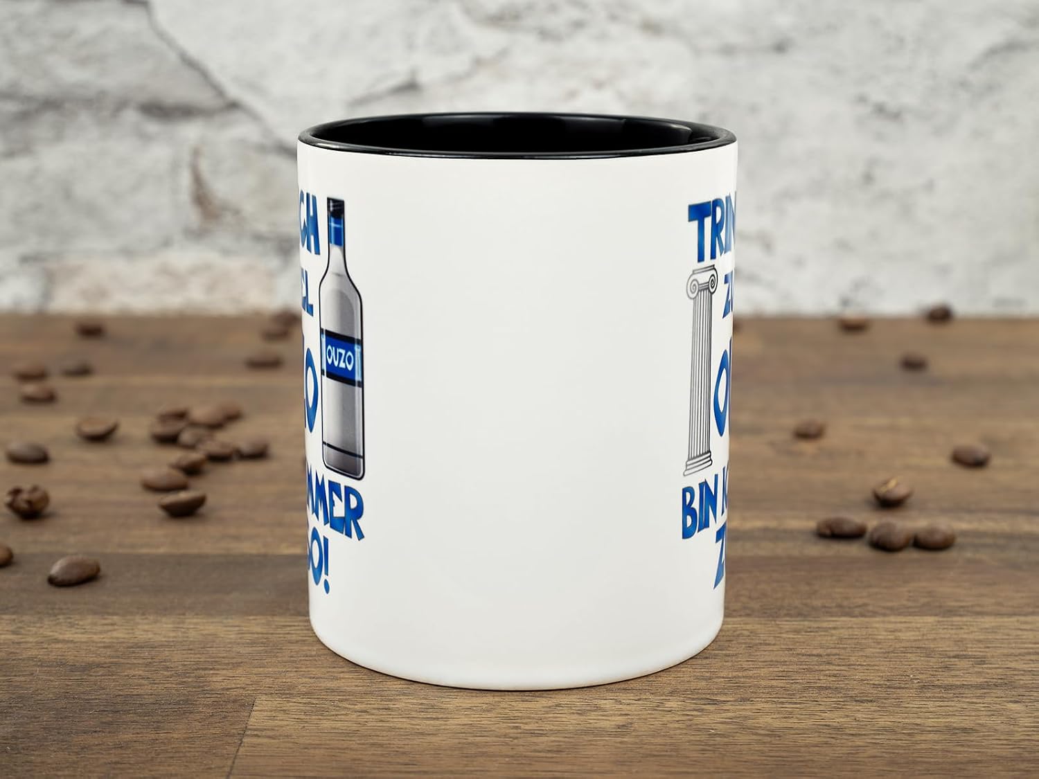 Trink ich zu viel Ouzo bin ich immer zu so! Mug with Greek Saying Funny Coffee Mug Gift Greece Fan Item Greek Specialities Accessories Decorative Accessories Funny Ceramic 330 ml – Bild 3
