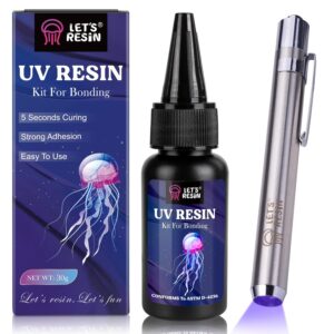 LET’S RESIN 30 g Clear UV Resin Set with UV Lamp