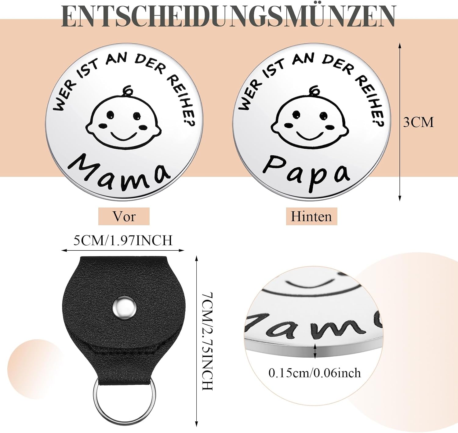 Jadive Gifts for New Parents Non-Slip Socks Decision Coin – Bild 4
