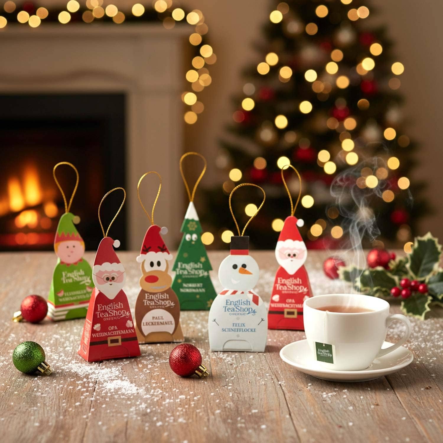 ETS - Organic Winter Tea Box "Merry Christmas Party", Tea Gift, Secret Santa Gift, 10 Tea Figures – Bild 3