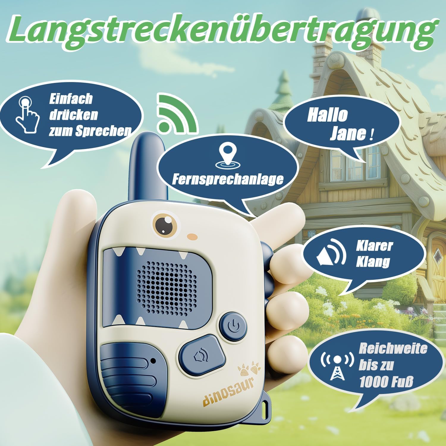 DQMOON Walkie Talkie Children, Toy from 3 4 5 6 7 8 Years Dinosaur Toy Gifts Boy 3-10 Years Outdoor Games for Children Walki Talki Children's Toy Christmas Gift Ideas Toys – Bild 2