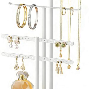 Jewellery Organisers, Jewellery Stand 32 cm Large, 4 Levels, Robust Jewellery Storage Travel, Jewellery Cabinet Organiser for Necklace, Bracelet, Perfume and Earrings, Decorative Aesthetic Accessories