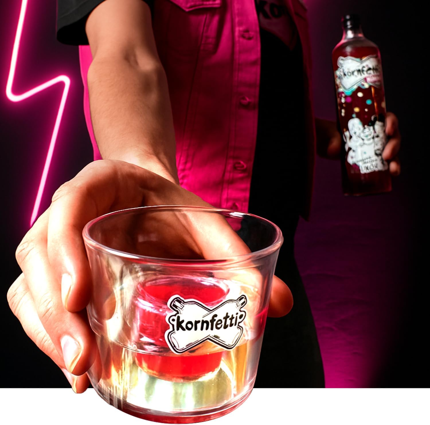 Kornfetti Himmi Bomb Bundle - Raspberry Lime Liqueur 0.7L + 2 Glasses - 15% Vol - Fruity Sparkling Drink - Perfect with Prosecco - Limited Edition – Bild 7