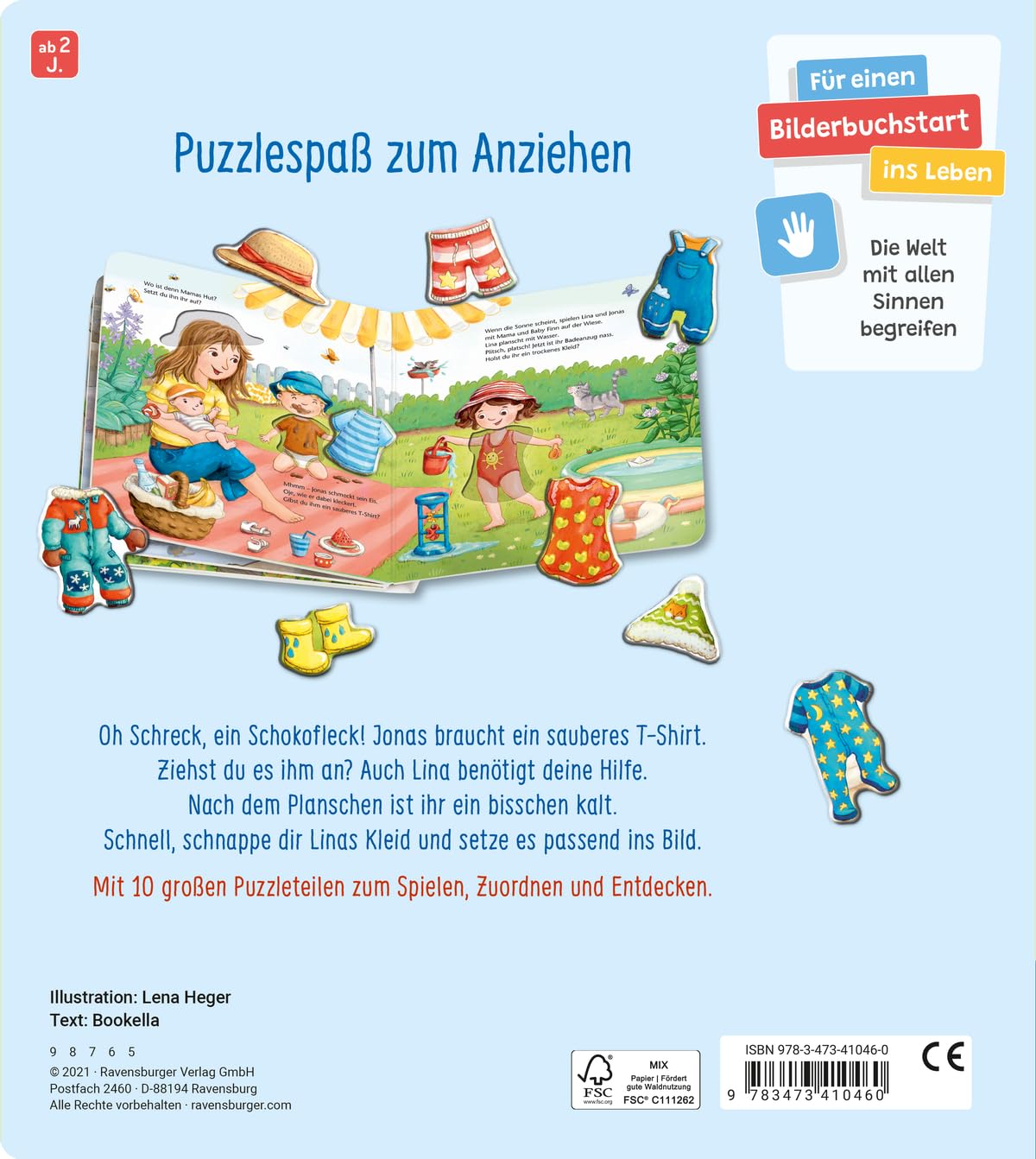 Mein großes Puzzle-Spielbuch: Das ziehen wir an - Kinderbuch ab 2 Jahren, mit 10 Puzzleteilen – Bild 2