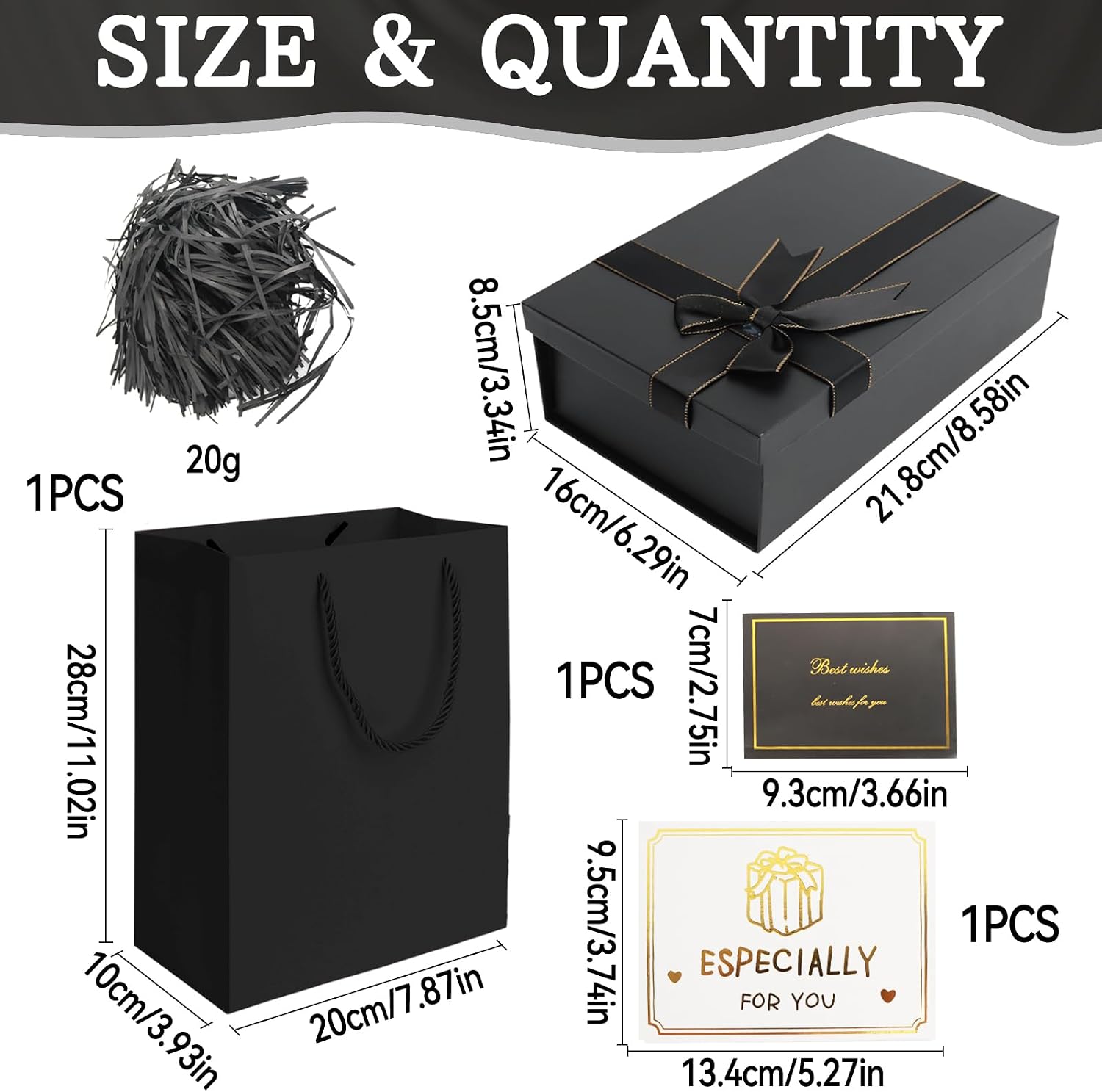 ZUYIST Black Birthday Gift Box with Lid – Bild 3