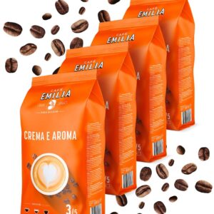 Café Emilia Crema e Aroma Coffee Beans Strength 3/5 4 x 1 kg