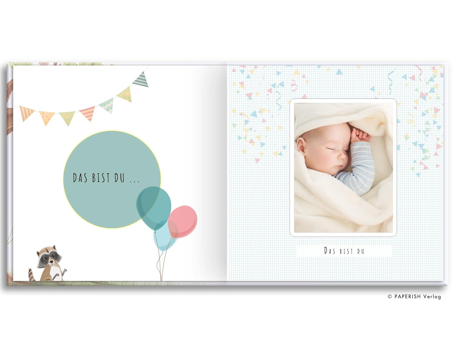 Babyalbum - UNSER ERSTES GEMEINSAMES JAHR (blau): Die schönsten Momente und Erinnerungen (Fotoalbum Baby Babybuch Geschenk Junge Mädchen) PAPERISH® – Bild 4