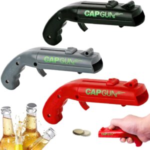 Pack of 3 Cap Gun Bottle Opener Gun, Beer Opener in Gun Design, Funny Shot Bottle Opener, Beer Gifts for Men, Beer Cap Gun for Home, Restaurant, Bar Party