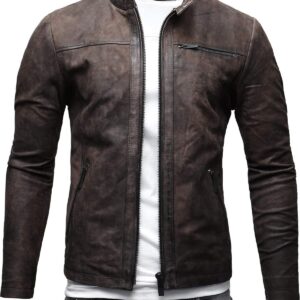 Crone Epic Men's Leather Jacket, Basic, Clean, in Various Designs and Colours