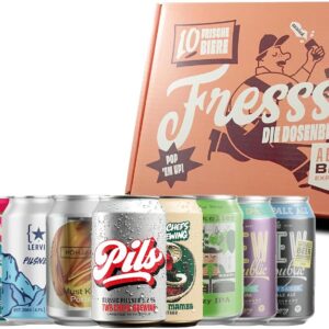 Craft Beer Mix Gift Box with 10 x 0.33L Tins - International - Beer Gift for Men - Tasting at Home