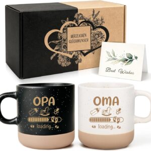 Expectant Grandparents Coffee Cups Set, Gifts for Expectant Grandparents Black White Couple Cups Gifts for Wedding Gift Valentine’s Day Wedding Years Women & Men Ceramic Mugs
