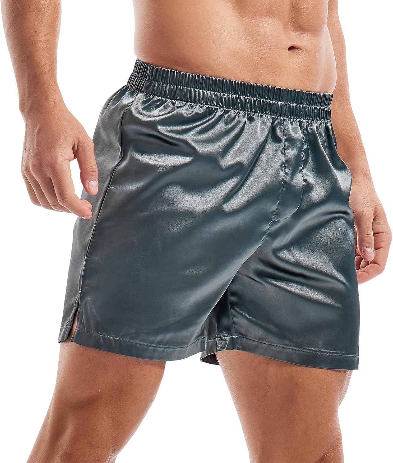 Amy Coulee Men's 5 Inch Summer Satin Sleep Shorts
