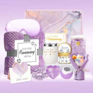 Gifts for Women, Birthday Gift Set for Women, Best Friend, Wife, Mum, Colleague, Sister with Wellness, 12 oz Stainless Steel Wine Cup Blanket, 13-Piece Baths Fragrance Gift Box for Mother’s Christmas Day