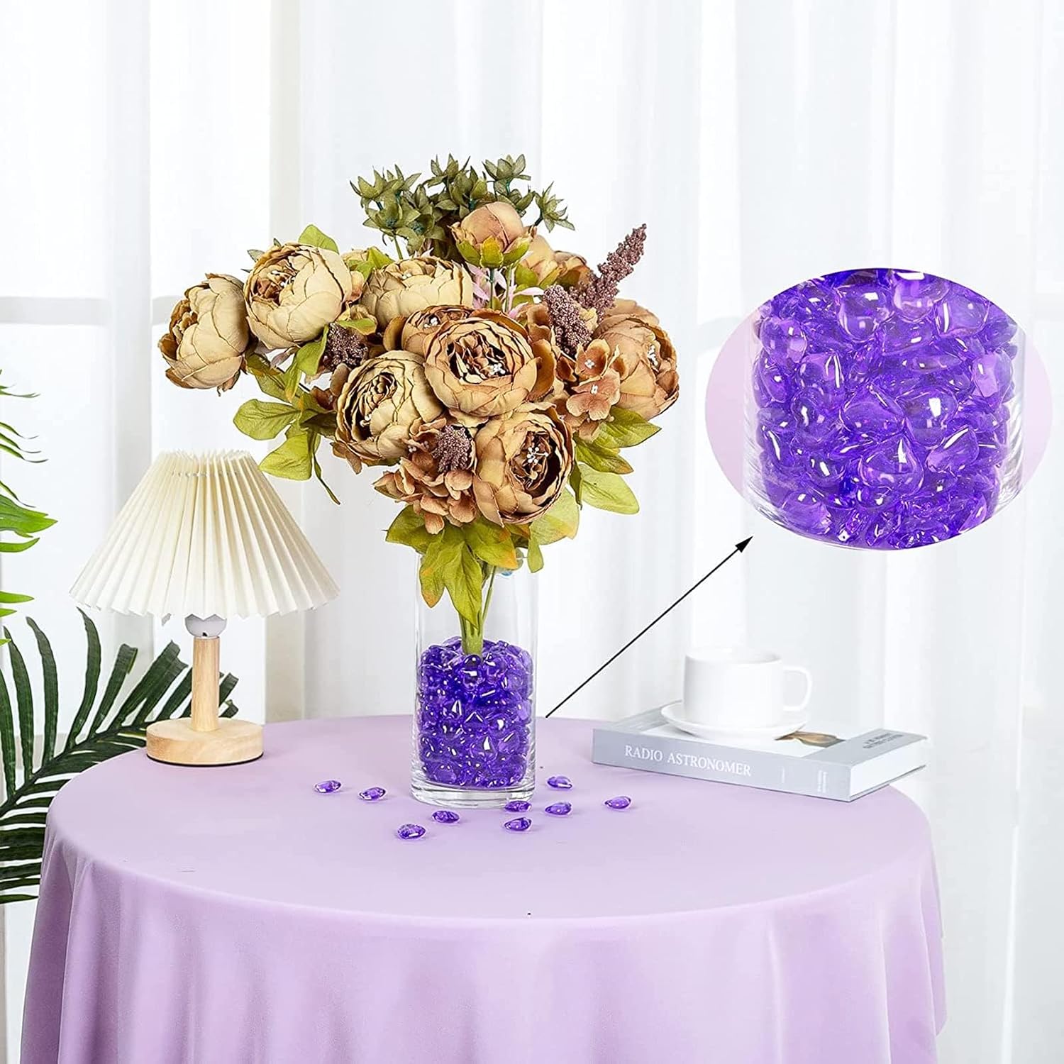 Pack of 200 Heart Decorative Stones Purple Table Decoration Hearts Confetti – Bild 2
