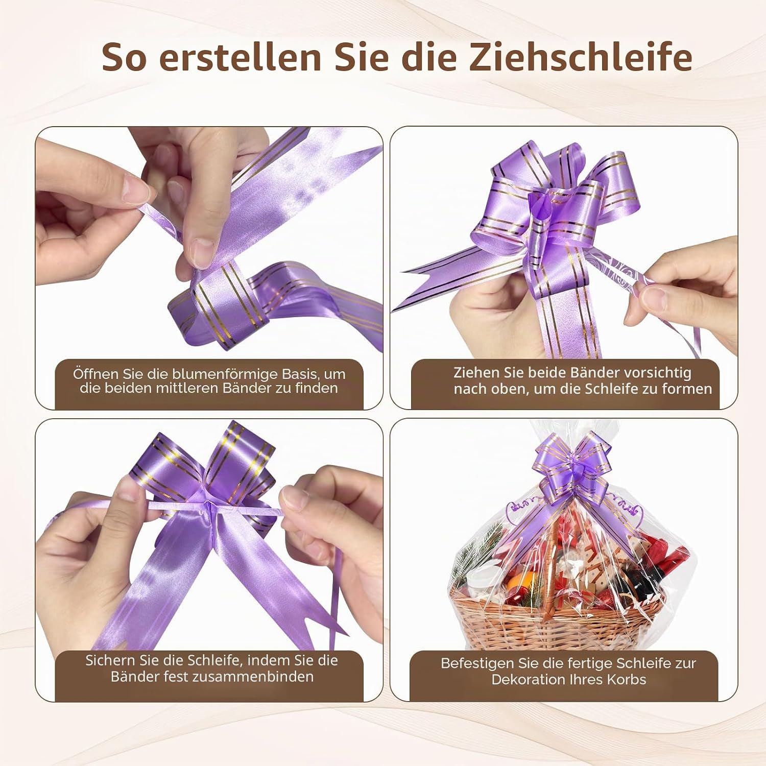 Boensi Pack of 50 Cellophane Bags with Bows, 40 x 50 cm, Clear Gift Bags for Gift Baskets, Halloween, Easter, Christmas, Fruit Baskets and Gift Wrapping – Bild 6