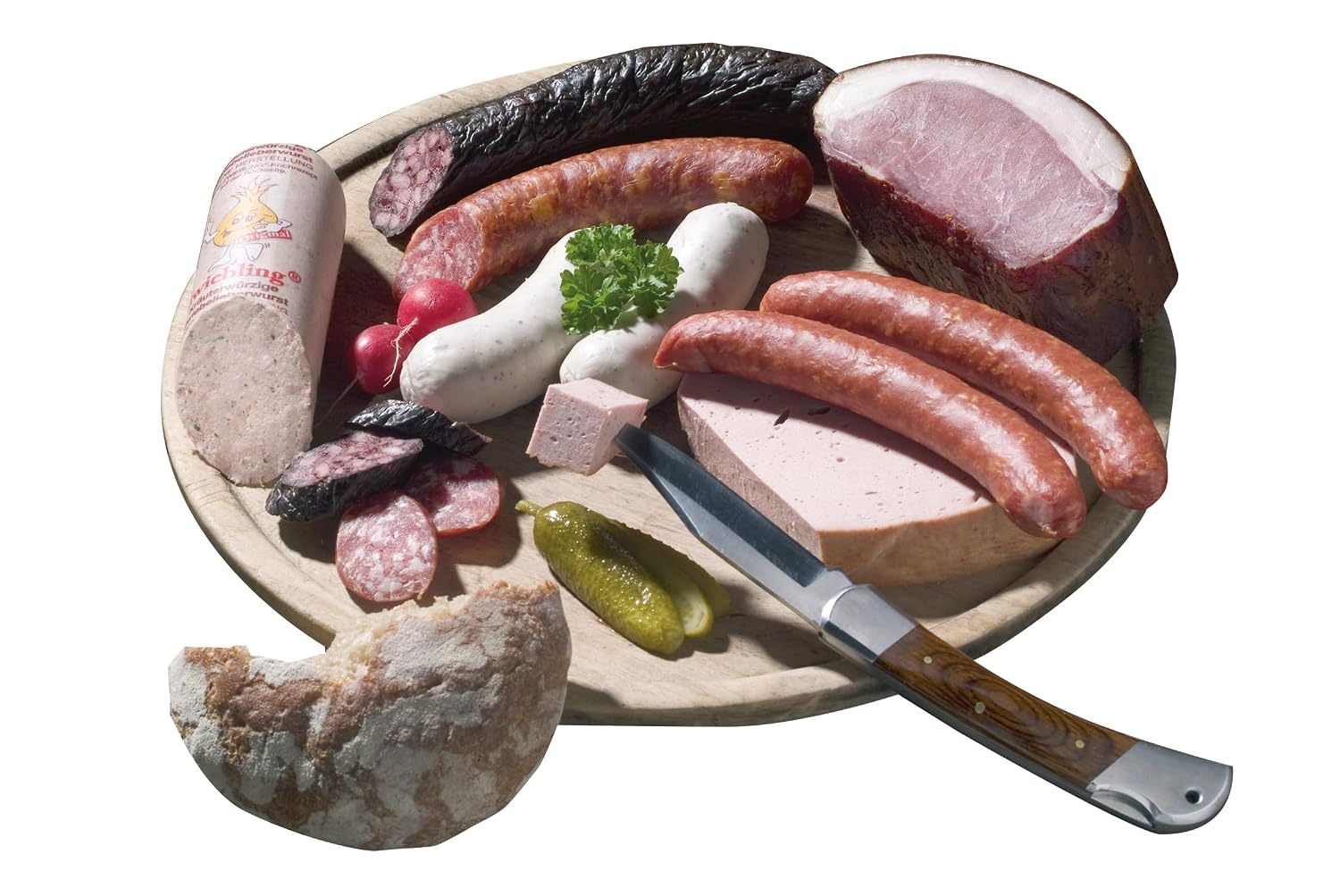 Landmetzgerei Schiessl Bayerisches Probier-Packerl 1 kg | Homemaker Sausage, Liver Cheese, Ham, Salami | Gluten Free & Lactose Free | Top Quality from Own Slaughter as Gift Set – Bild 8