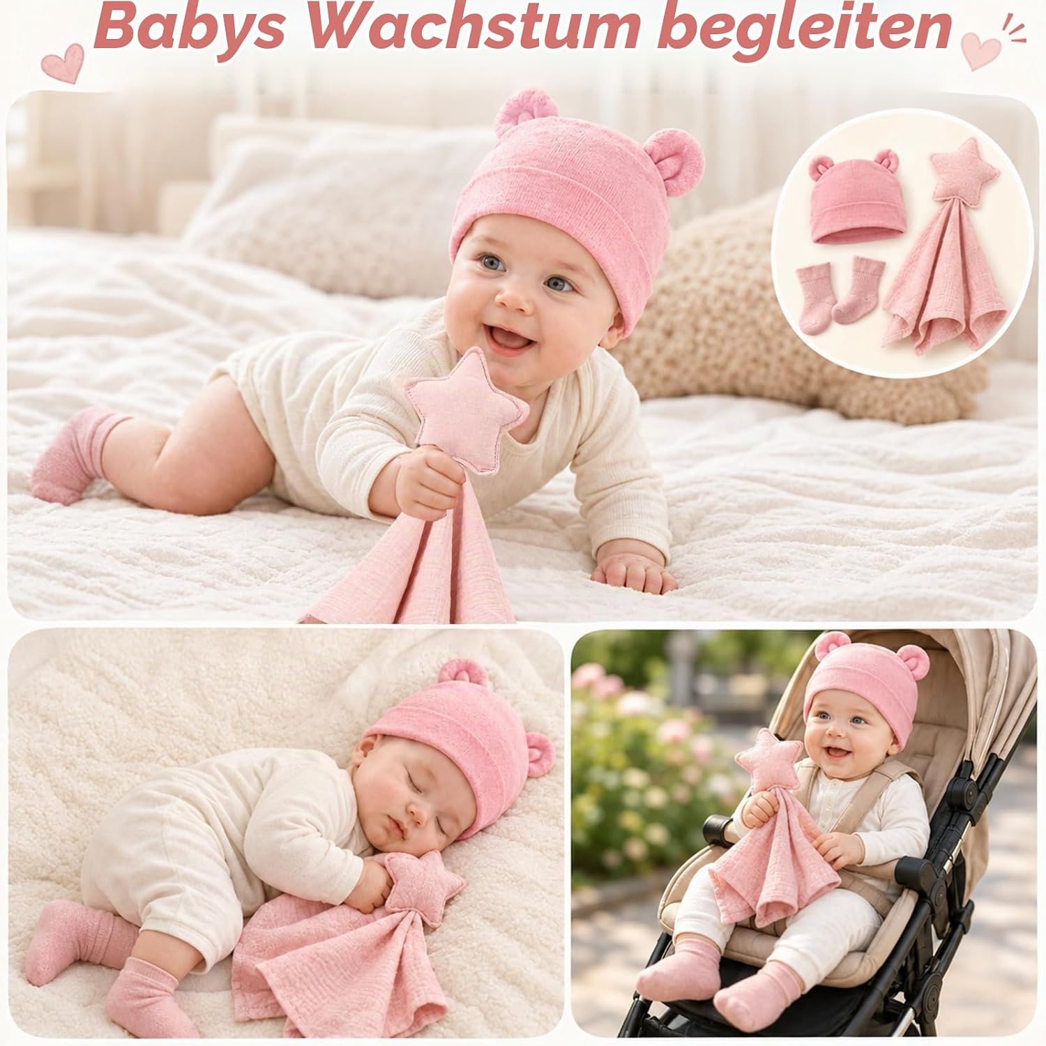 8-in-1 Newborn Gift Set Pink Girl Boy Baby Gift Birth – Bild 6