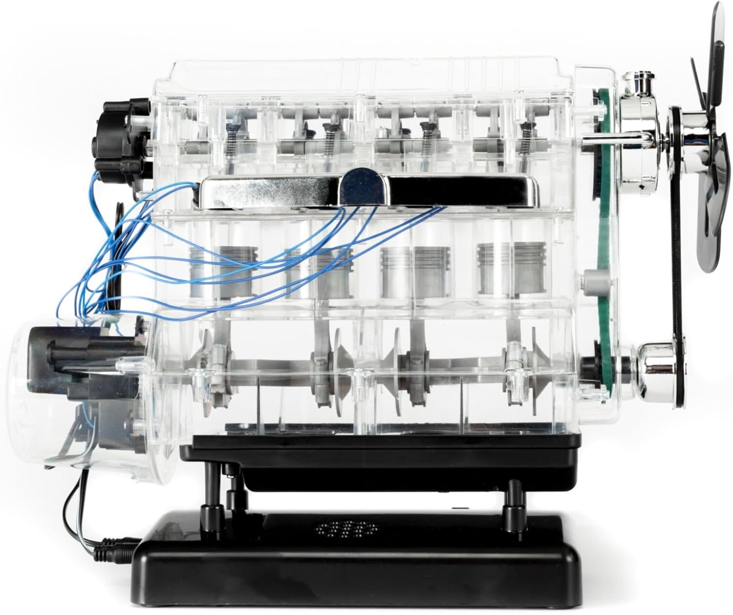 Franzis 67175 – The large technical kit 4-cylinder engine, high-quality model kit in scale 1:3, 100 components for plugging and screwing, including sound module, instructions and accompanying book – Bild 8