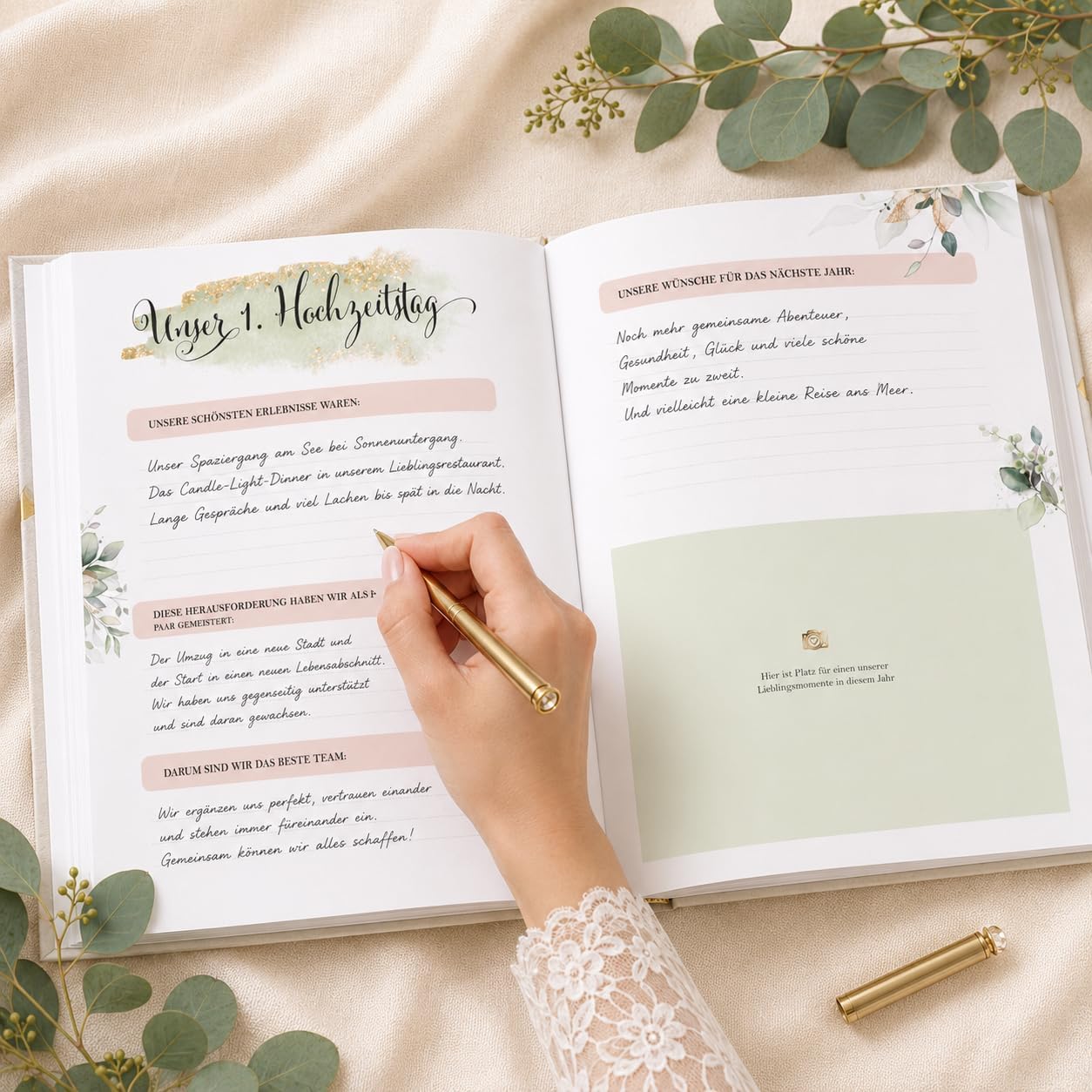 Unsere Hochzeitstage – Hochzeitstagebuch, Hochzeitsbuch & Hochzeitsgeschenk – Bild 4