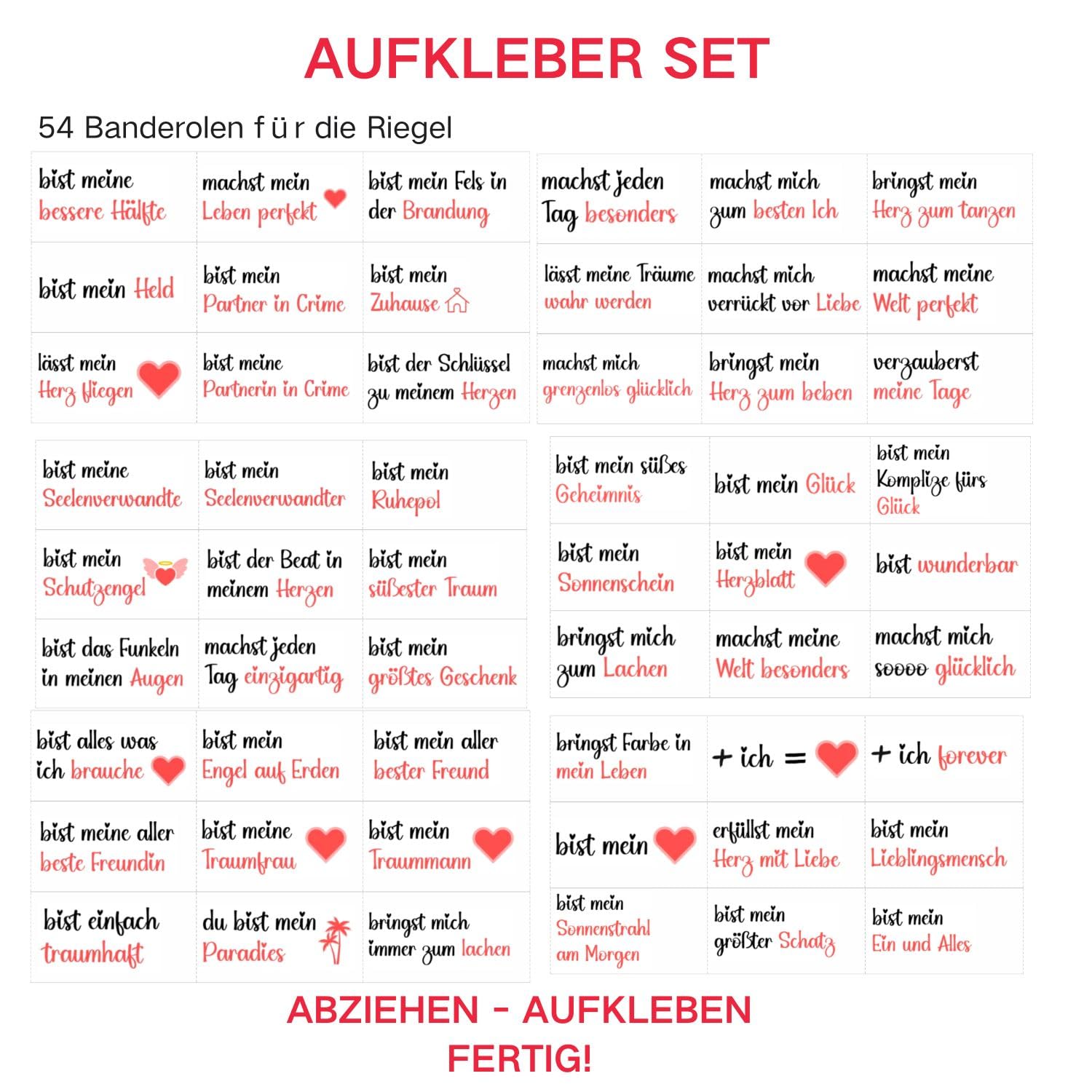 CJ&M Sticker Set – 54 Duplo Banderoles Favourite Person Gift Idea, Duplo Gift Box, Personal Gifts, DIY, Anniversary Love Gifts, Last Minute Gift – Bild 3