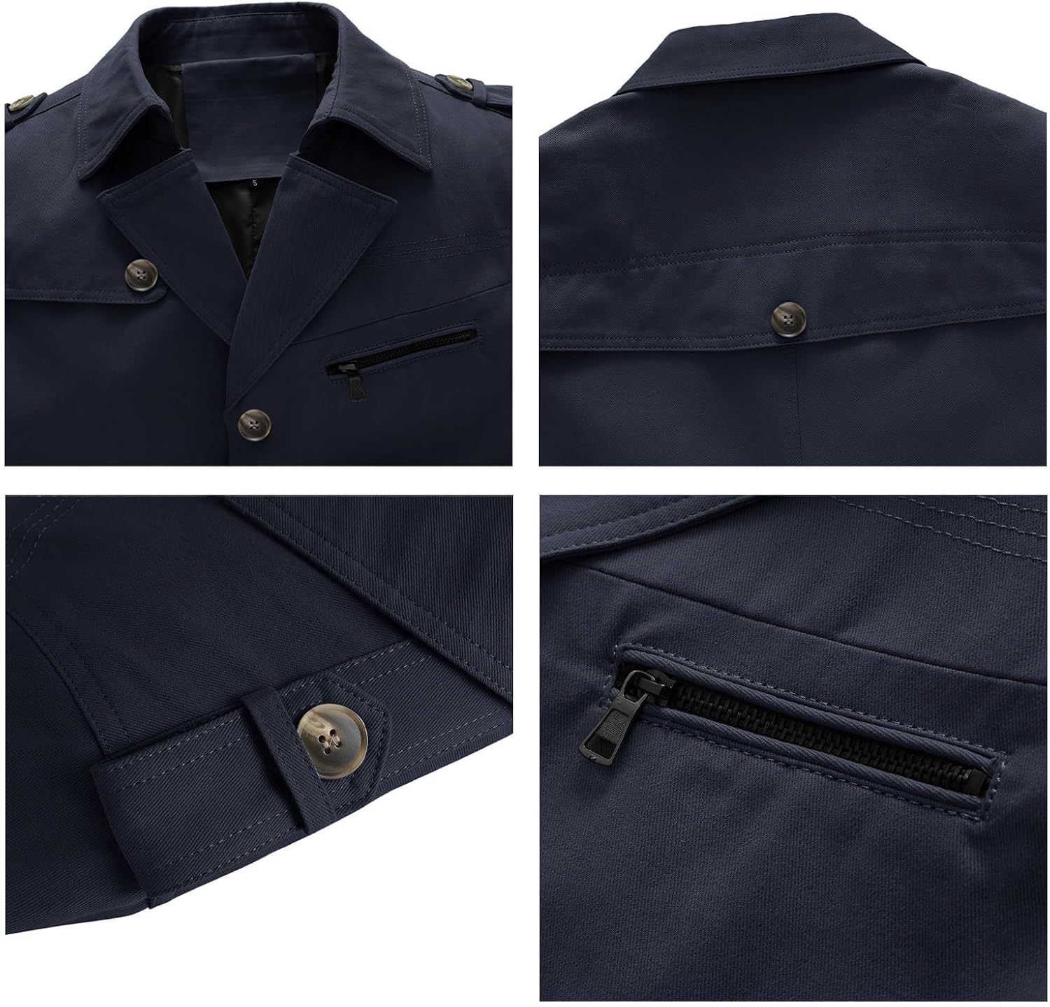KUDORO Men's Transition Jacket, Lightweight Aviator Jacket, Bomber Jacket, Cotton Cargo Jacket, Men's Trench Coat with Multiple Pockets – Bild 5