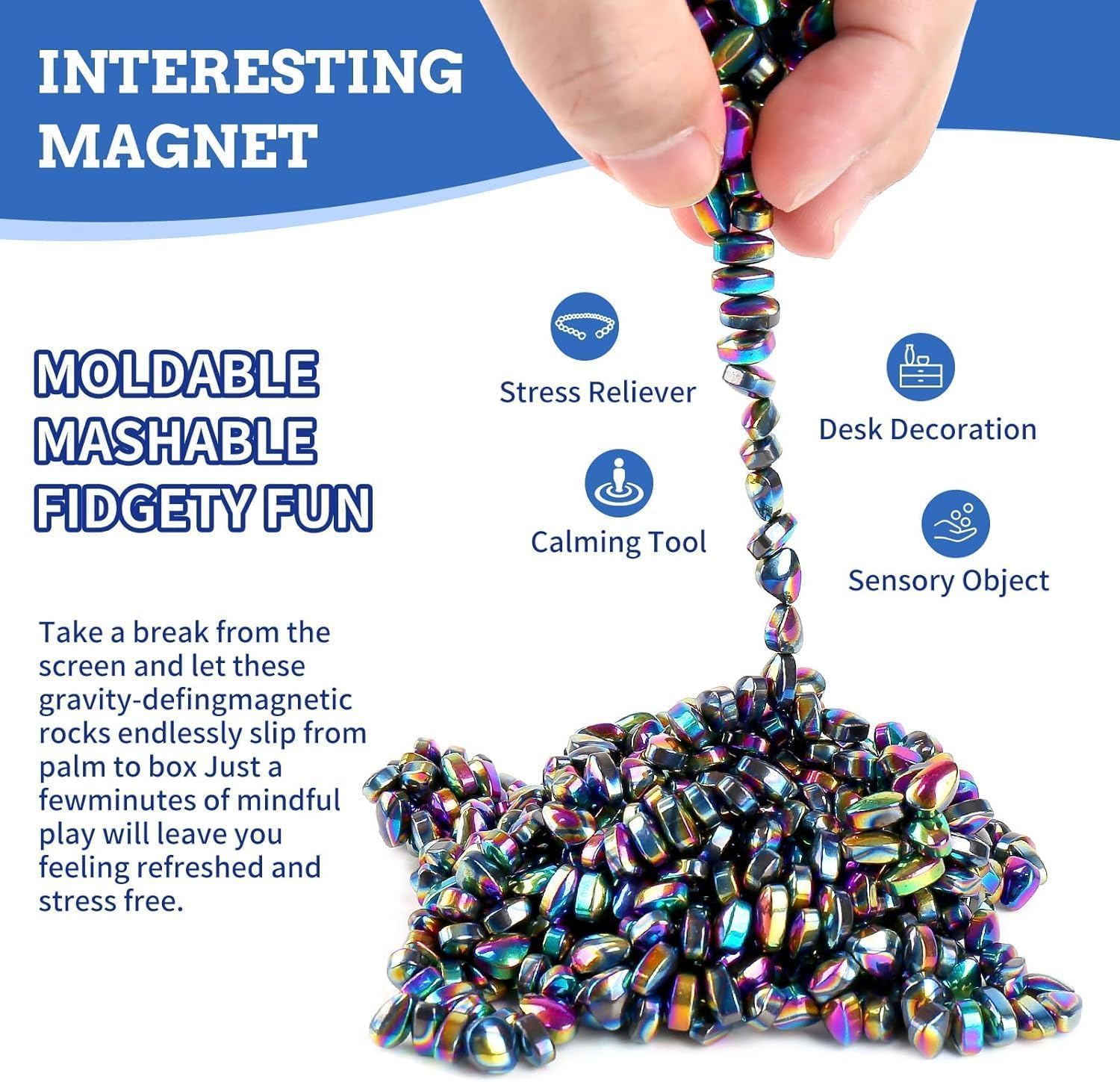 Magnets Colourful Stones 610 Pieces Fidget Toys Gift Teenager Magnetic Stones Game Anti Stress Autism Toy Adult Cool Things Gifts for Teenagers Boys Girls 11 12 13 14 15 – Bild 2