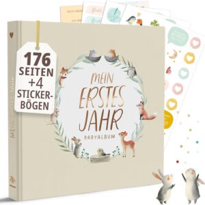 Rabano My First Year Baby Album, High-Quality Photo Album, Baby Gift