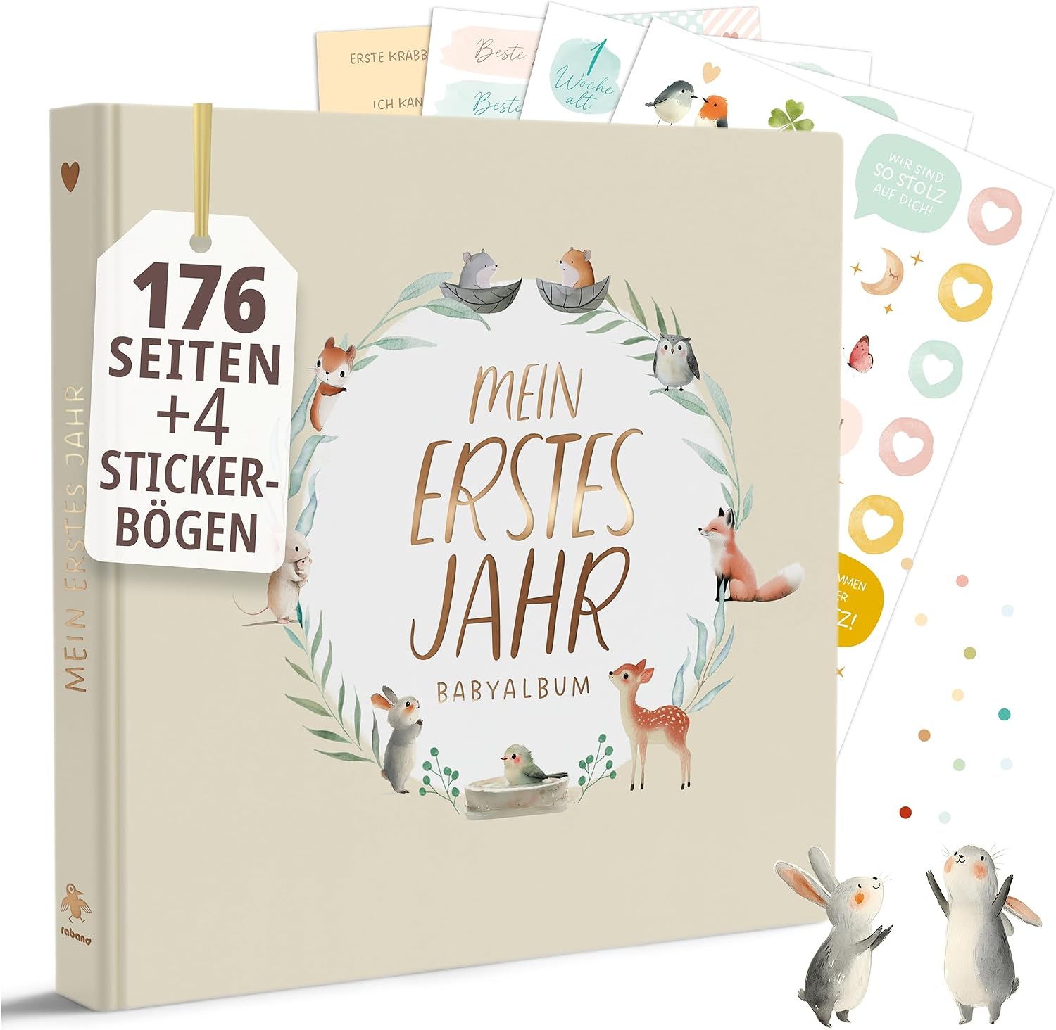Rabano My First Year Baby Album, High-Quality Photo Album, Baby Gift