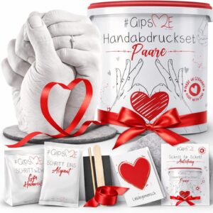 Jadiela 3D Handprint Set for Couples, High-Quality Casting Kit Includes Alginate Moulding Compound, Anniversary Gift for Him and Her, Partner Gifts, Couple Gifts, Made in Germany