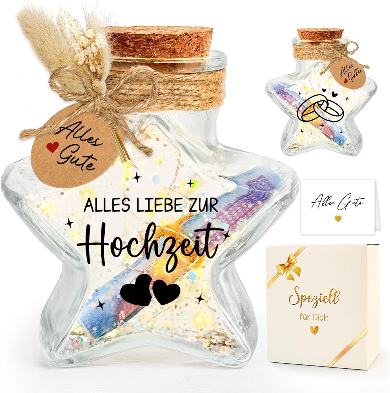 Money Gift Wedding - LED Star Shaped Bottle Light – Bild 2