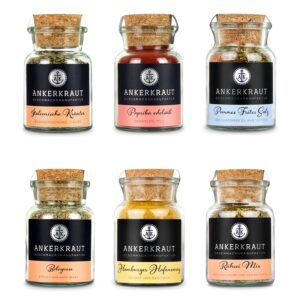 Ankerkraut Kitchen Starter Set with 6 Spices Gift for Men/Women/Div, Kitchen Basic Starter Kit, for Housewarming & Moving Inspice, Cooking Inspiration