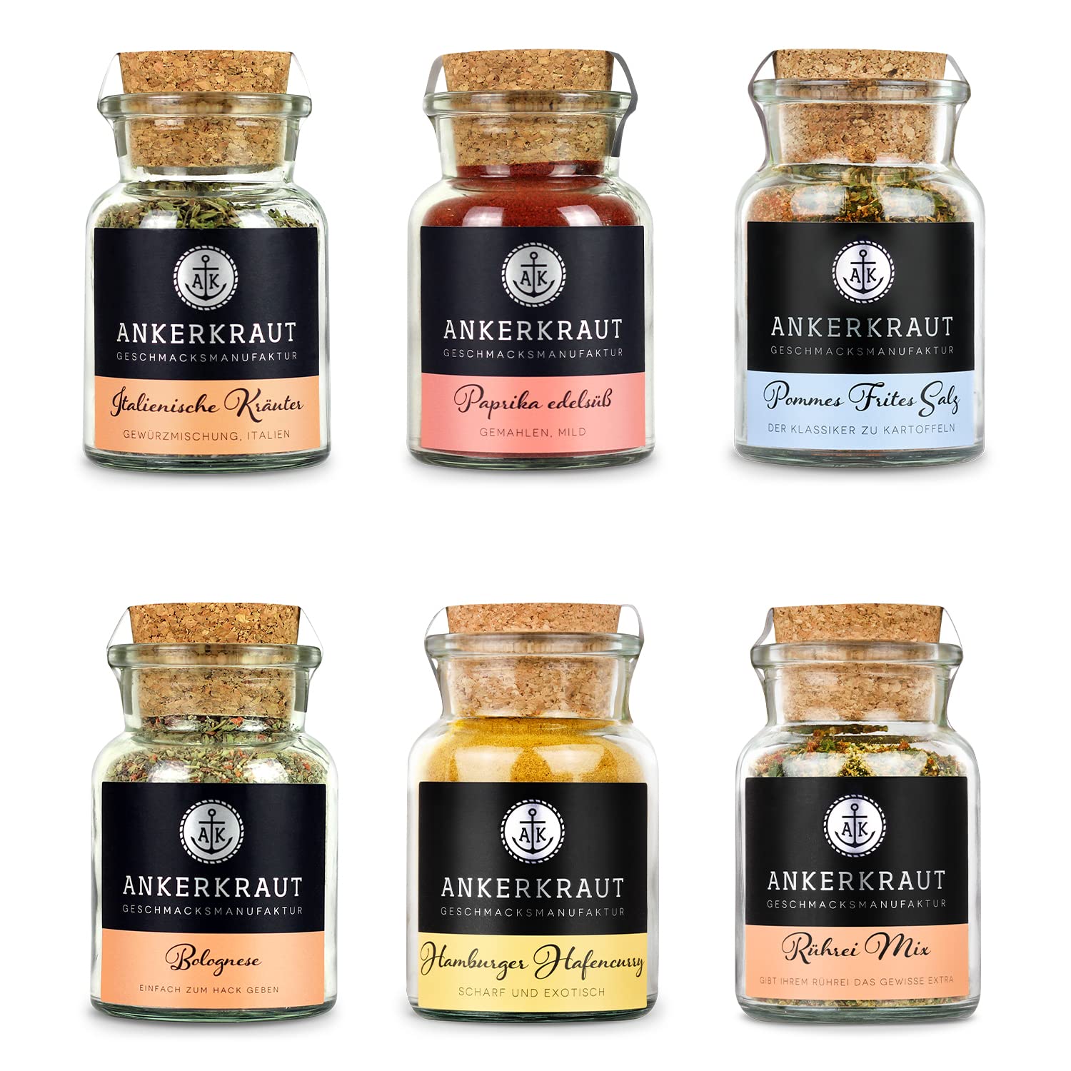 Ankerkraut Kitchen Starter Set with 6 Spices Gift for Men/Women/Div, Kitchen Basic Starter Kit, for Housewarming & Moving Inspice, Cooking Inspiration