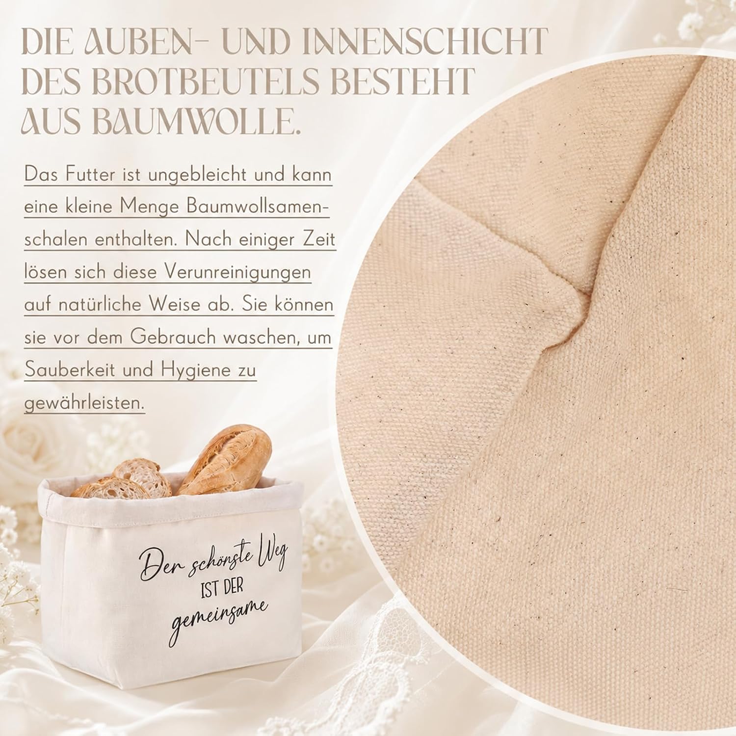 Xuniea Hochzeit Geschenkkorb Brotkorb aus Stoff Geschenk für Brautpaar – Bild 3
