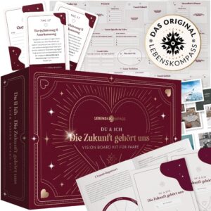 LEBENSKOMPASS Vision Board Set & Bucket List for Couples "Our Future" – The Original – Craft a Common Vision Board for Your Life – for Partners and Couples, Anniversary Gift