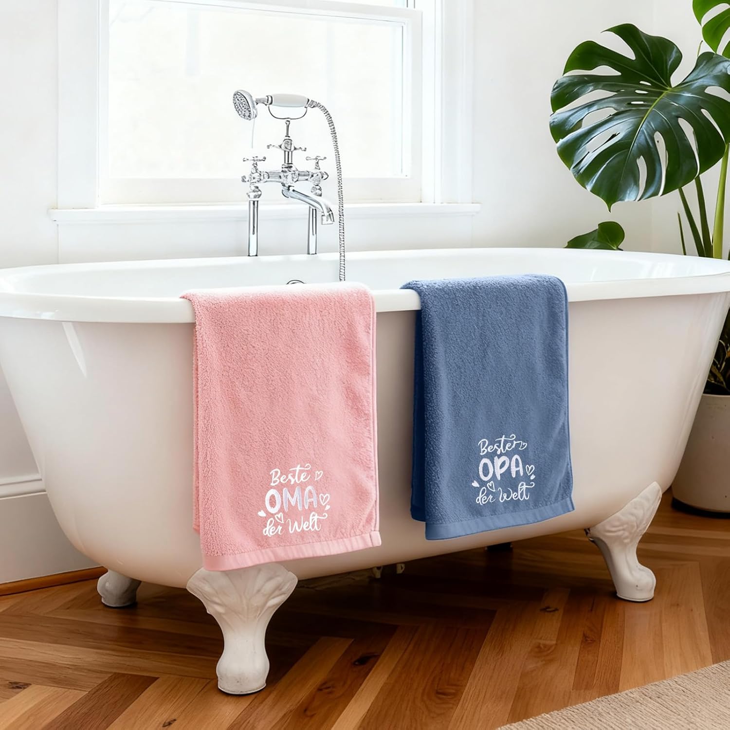Belillpipi Grandma and Grandpa Gifts 2 Embroidered Hand Towel 35 x 75 cm, Gift for Grandparents Christmas Birthday Wedding Anniversary Towel with Best Grandpa / Grandma in the World – Bild 8
