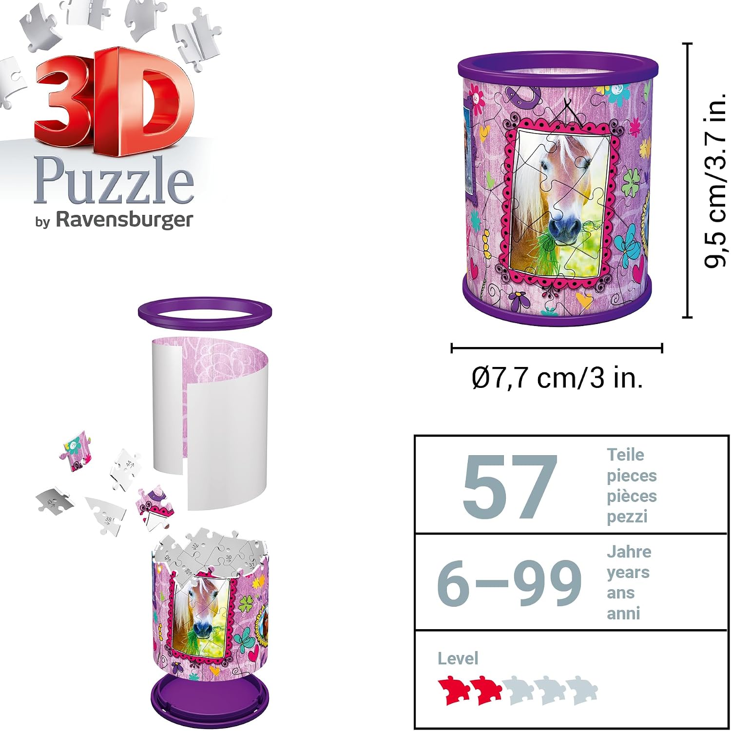 Ravensburger 3D Puzzle Utensilo Horses Pen Holder from 6 Years – Bild 3
