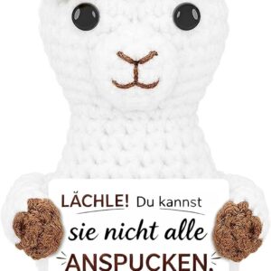 Positive Alpaca Crocheted, Funny Gifts for Women, Colleagues, Men, Smile, You Can’t Spit Everyone, Anti-Stress Gift