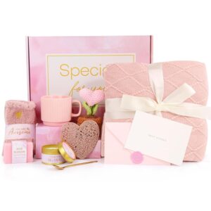 Gift for Women – Wellness Gift Box with Cup & Blanket, Pampering Set for Girlfriend, Mum, Sister, Birthday & Thank You