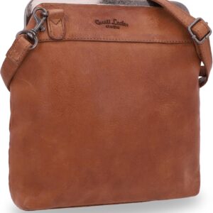 Gusti Leder Handtasche Damen Mittelgroß Echtleder – Vintage Umhängetasche Leder Braun Kratzfest Verstellbarer Riemen Alltag Reise Stadt Ausgefallene Handtaschen