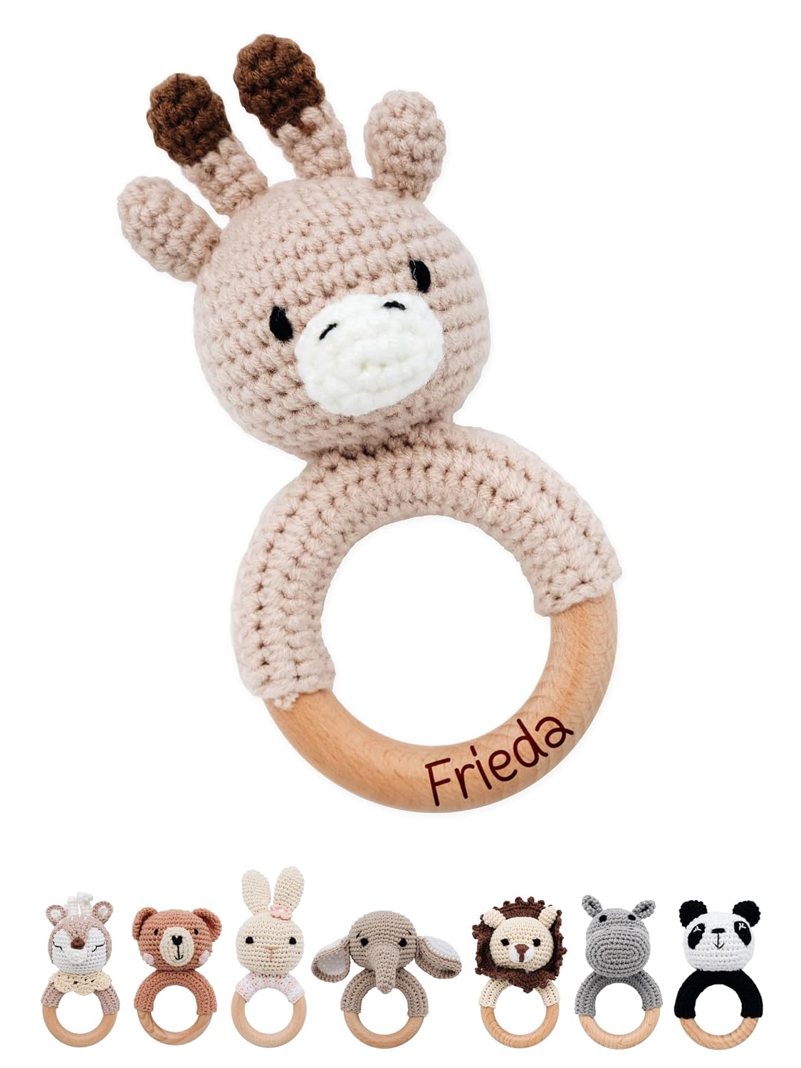 Bärenfreunde Grasping Toy, Baby Rattle, Teething Ring Baby Personalised