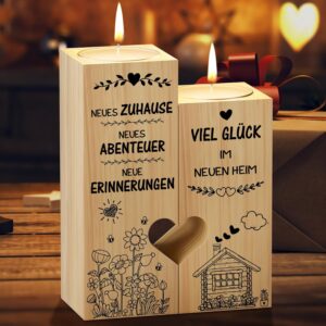 Funnli Housewarming Gifts Apartment, Candle Holder Gift for Housewarming New Apartment Topping-Out Party, New Home Gift for Women Men