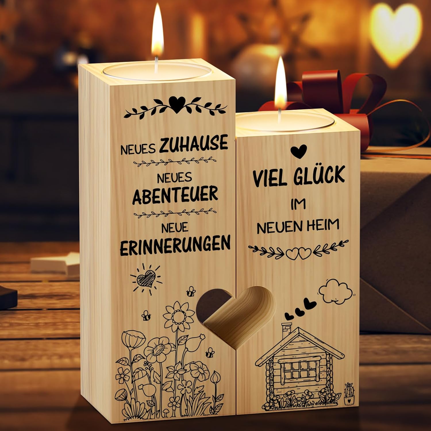 Funnli Housewarming Gifts Apartment, Candle Holder Gift for Housewarming New Apartment Topping-Out Party, New Home Gift for Women Men