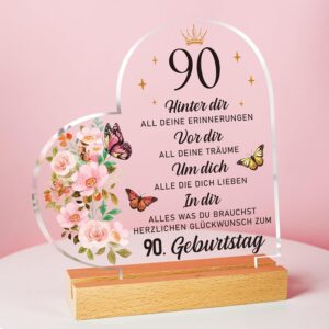 Gifts for 90th Birthday Woman – Acrylic Plaque with Inspirational Engraving