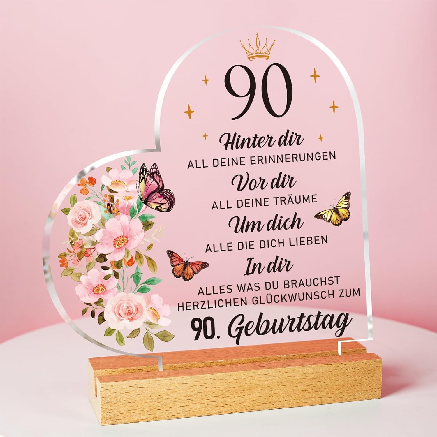 Gifts for 90th Birthday Woman - Acrylic Plaque with Inspirational Engraving